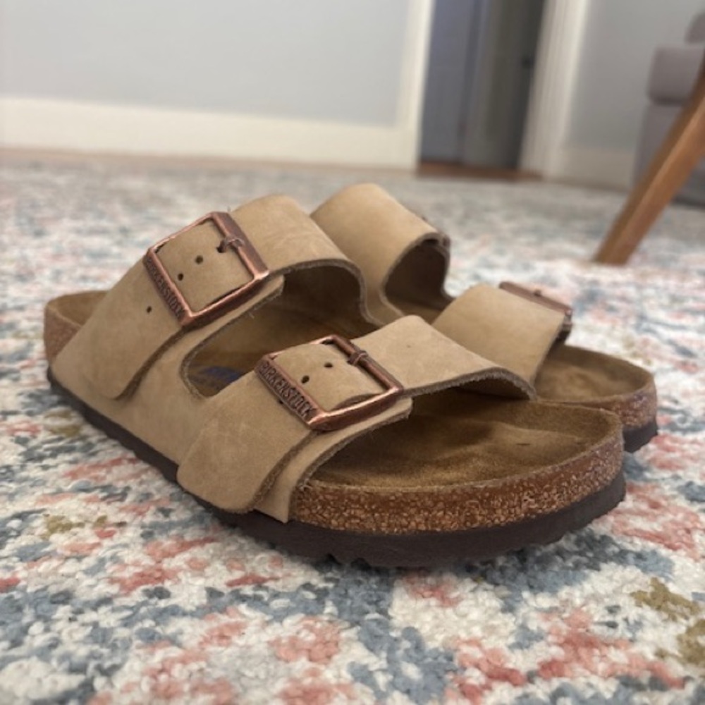 Birkenstock Tan Sandals Two-Strap Comfort